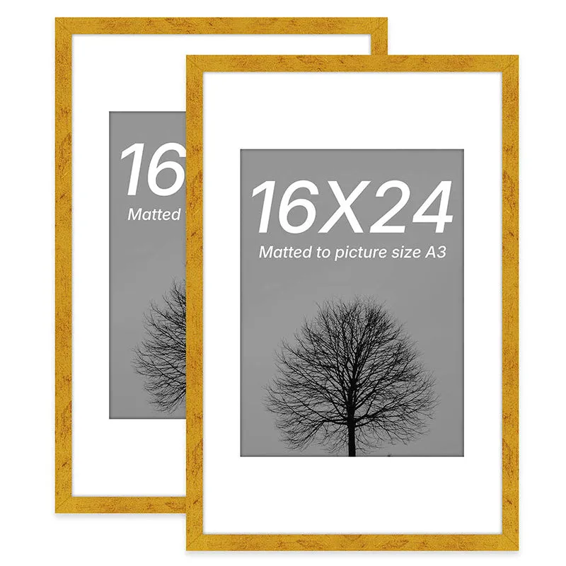 Driftwood Charm Rectangle Photo Frame (Gold) - Set Of Two media 3