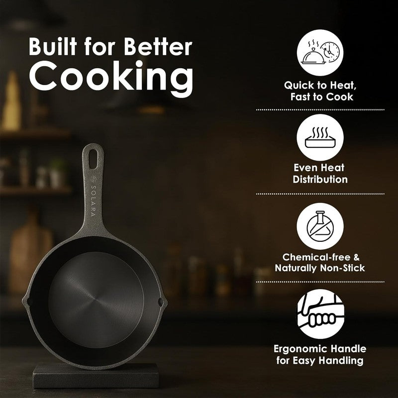 Solara Brewo Cast Iron Frying Pan with Handle - 25 CM media 8