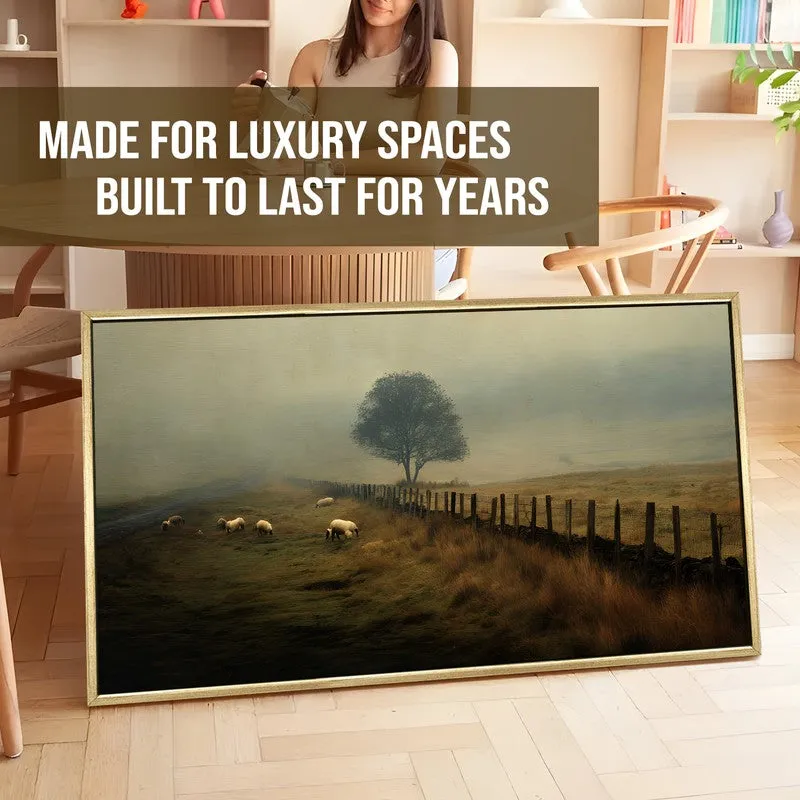 Sheep Meadow Mist Scene Wall Art media 5