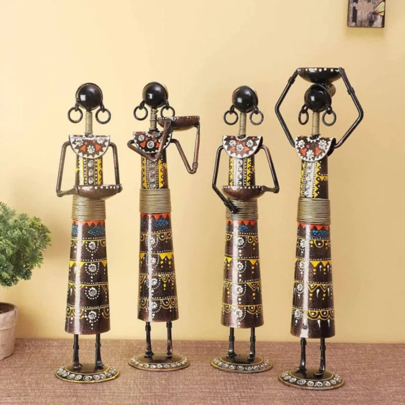 Tribal Lady Iron Showpieces - Set Of Four media 4