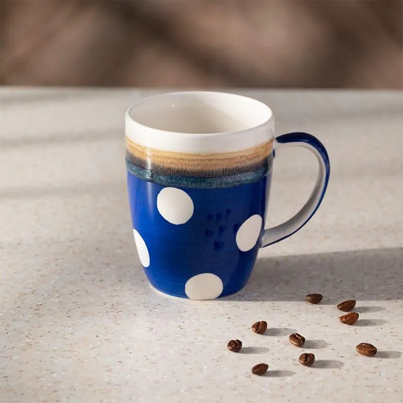 Polka Porcelain Coffee Mug (295 mL) - Blue media 1