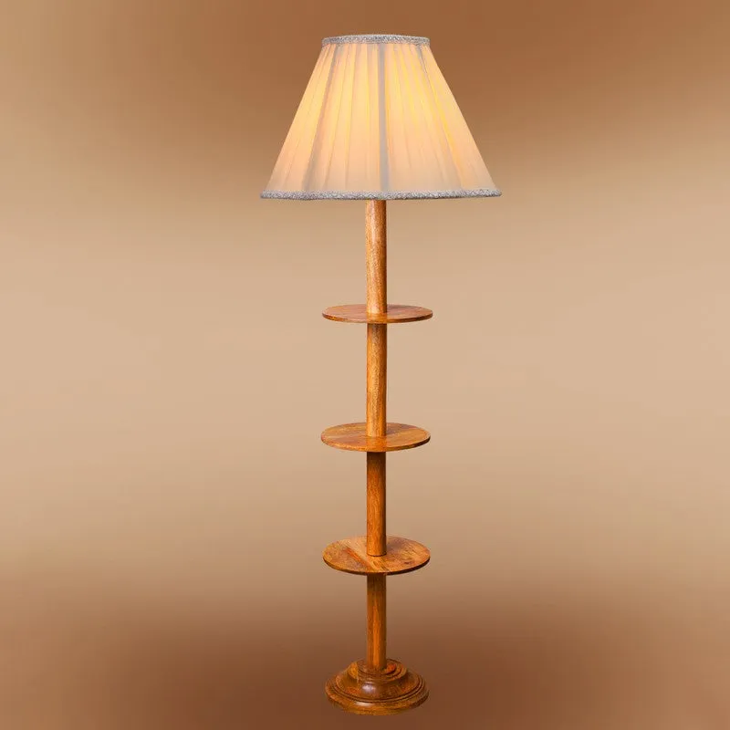 TierShimmer Geo Wooden Floor Lamp - White media 6