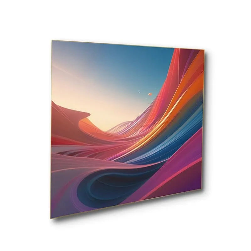 Chromatic Flow Canvas Wall Painting With Frame media 6