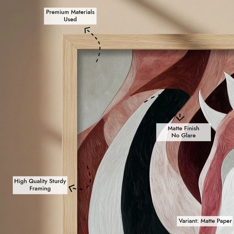 Ethereal Flow Horse Wall Painting With Brown Frame media 8