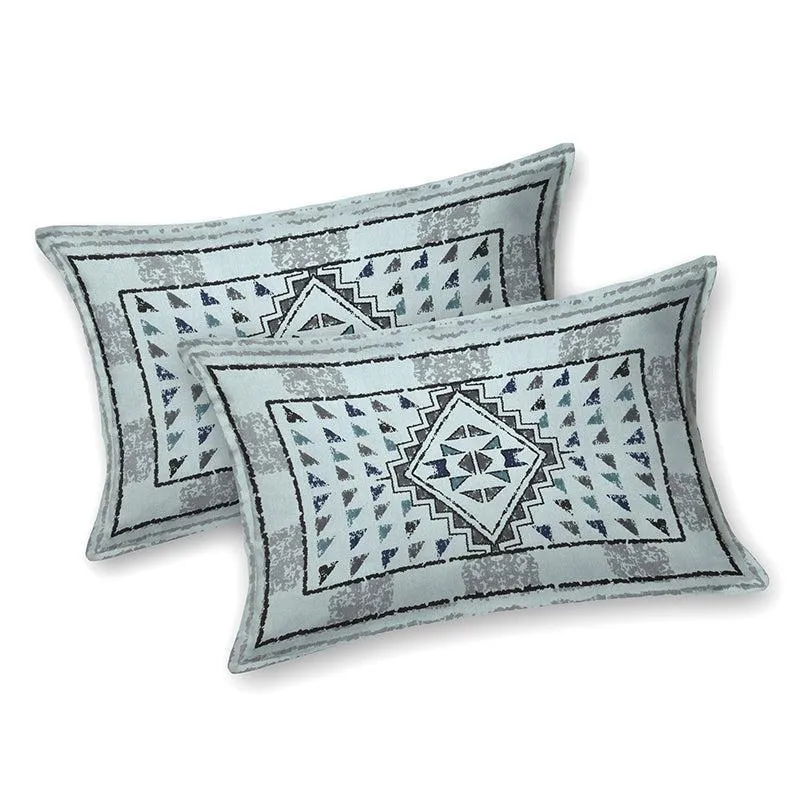 Rajasthani Nights Geometric Cotton Bedsheet (Blue) - 150 TC media 7