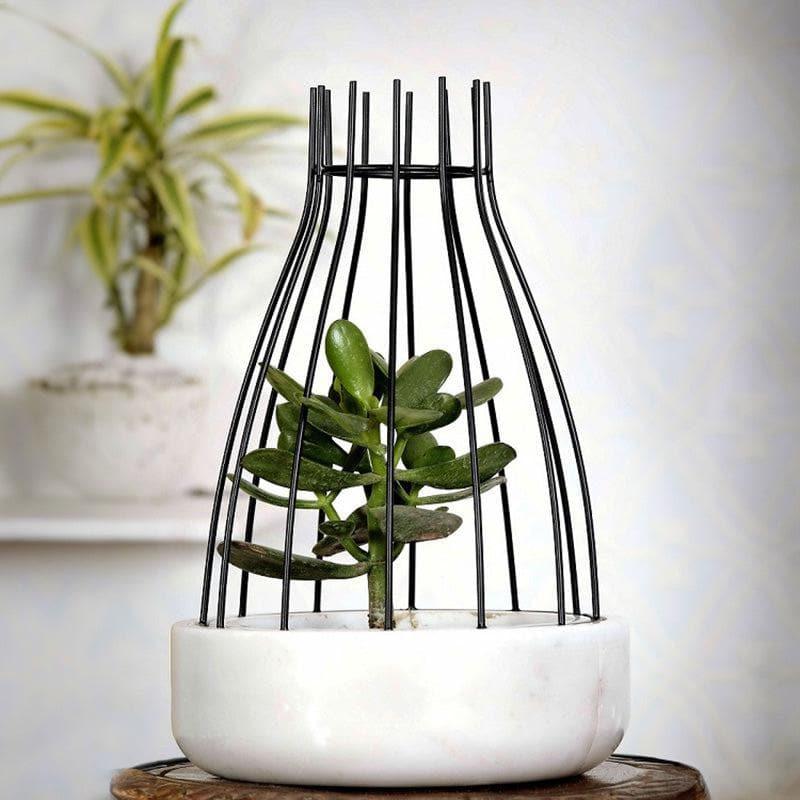 Black Dome Eartha Hand Crafted Marble Planter - White media 3