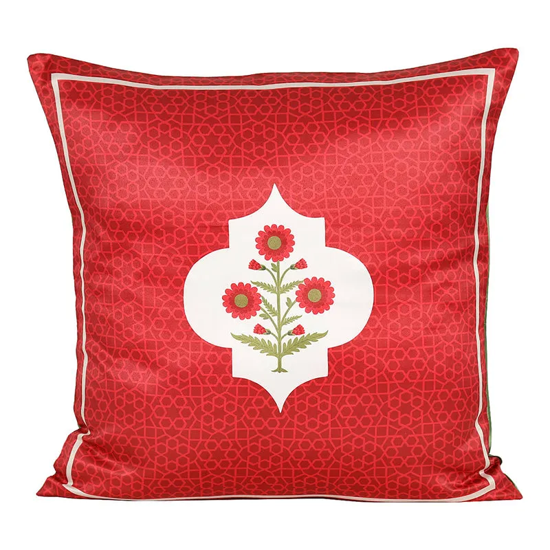 India Circus Ashen Bloom Printed Velvet Cushion Cover - Set Of Five media 4
