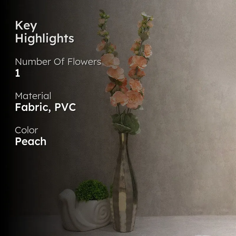 Fresh-Style Artificial Holyhocks Flower Stick (Peach) - Set of Two media 2