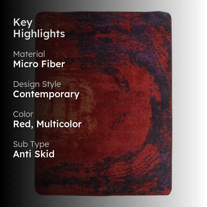 Kryvos Abstract Micro Fiber Area Rug - Red media 2
