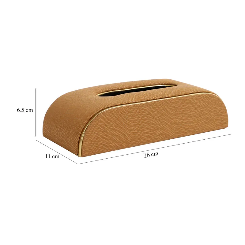 Relca Leather Tissue Box - Beige media 6
