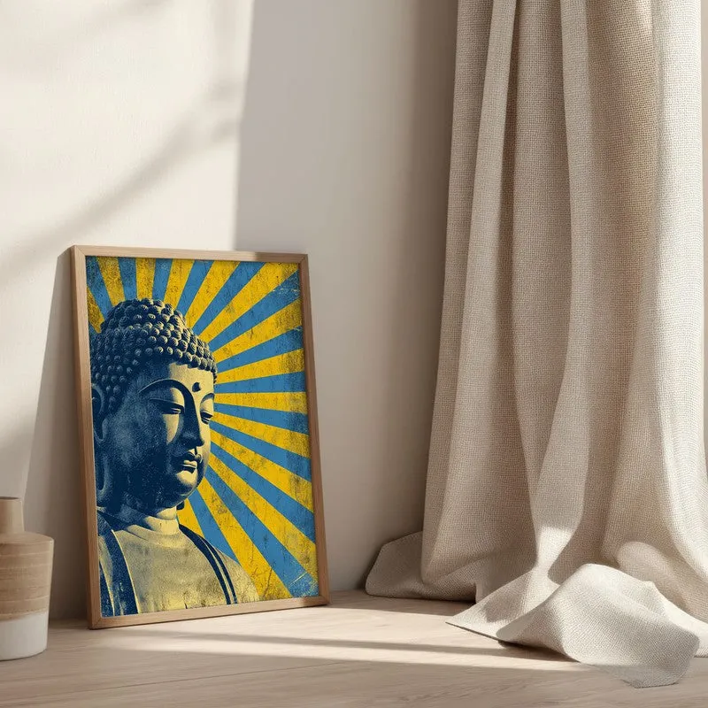 Buddha Celestial Petal II Mandala Archival Paper Wall Painting With Brown Frame media 3