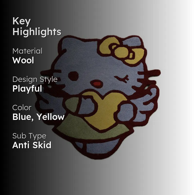 Hello Kitty Wool Carpet - Blue,Yellow media 2