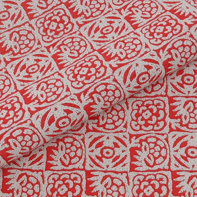 Gulshan Printed Cotton Bedsheet (Vermilion) - 240 TC media 5