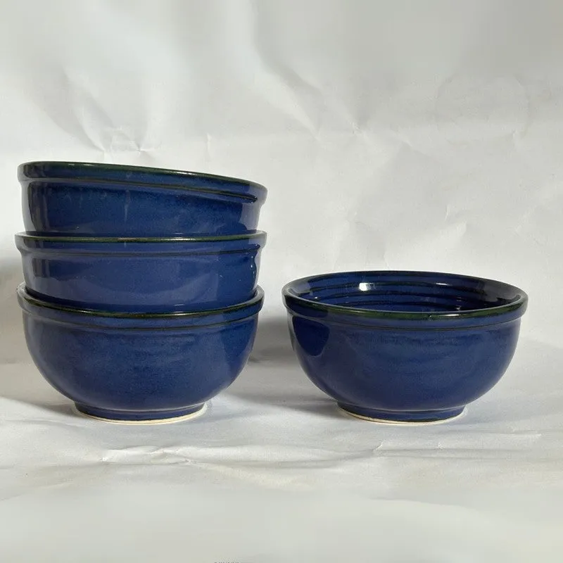IndiLuxe Ceramic Snack Bowls (Blue, 200 mL Each) - Set Of Four media 4
