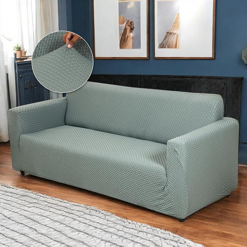 Pearl Cloud Solid Sofa Cover - Grey media 3