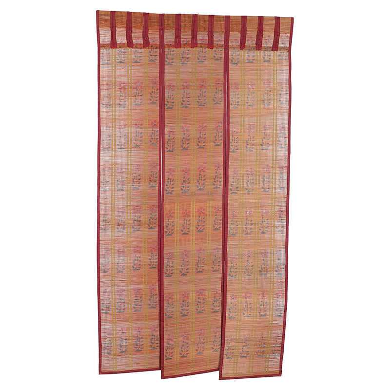 Forest Flow Three Panel Bamboo Curtain - Maroon media 3