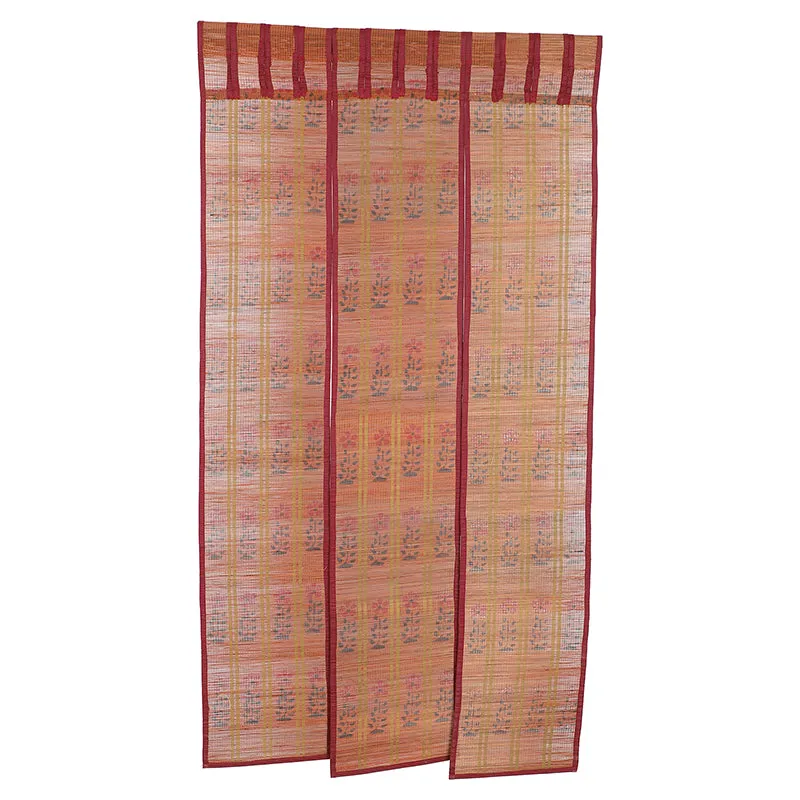 Forest Flow Three Panel Bamboo Curtain - Maroon media 3