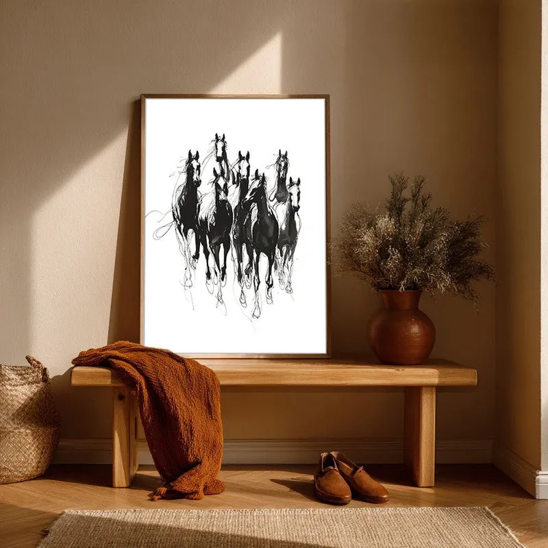 Spirit Horse Canvas Wall Painting With Brown Frame media 6