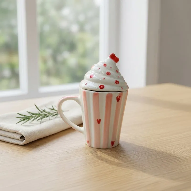 Ceramic Ice Cream Cup With Lid - 240 mL media 1