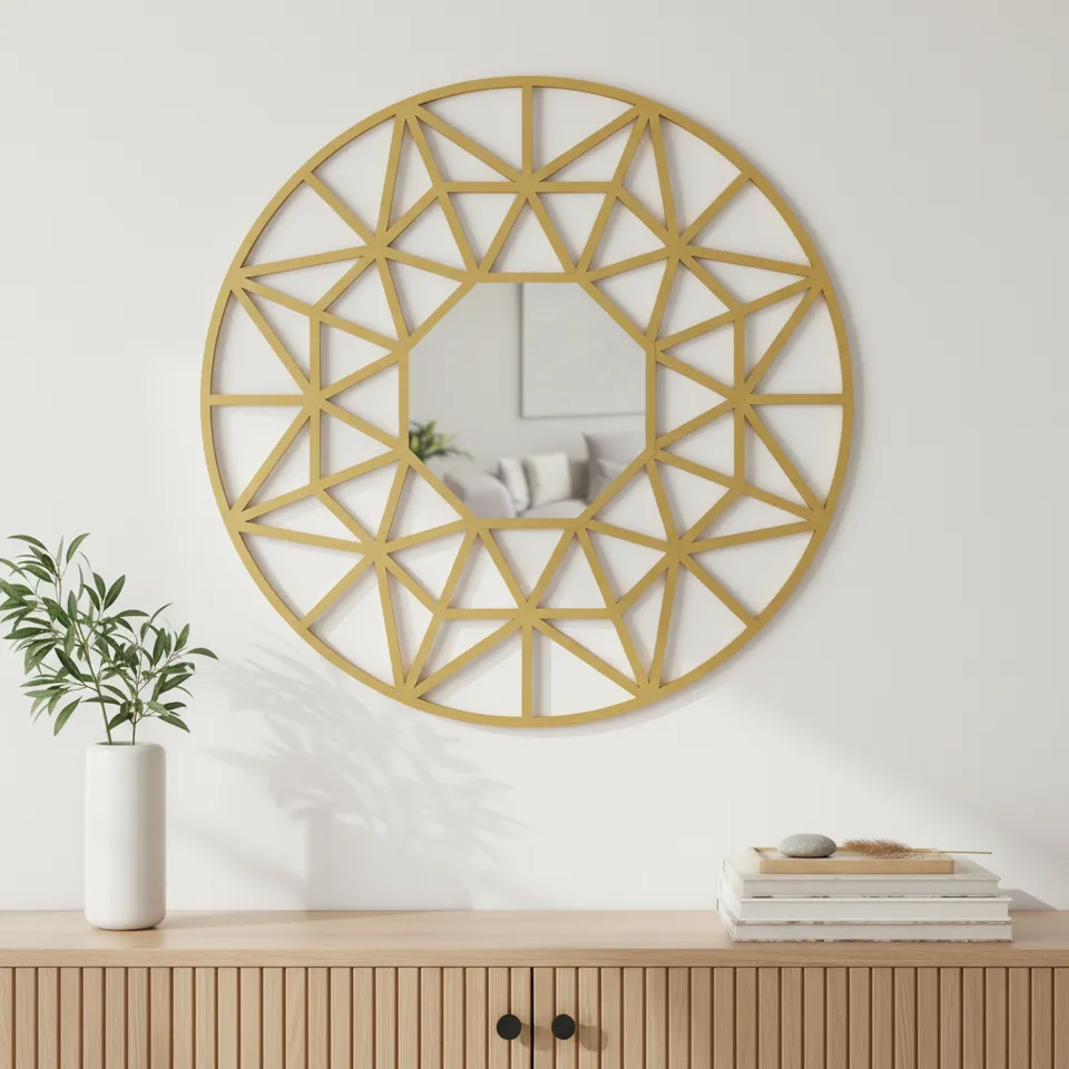 Golden Fractals Decorative Wall Mirror media 1