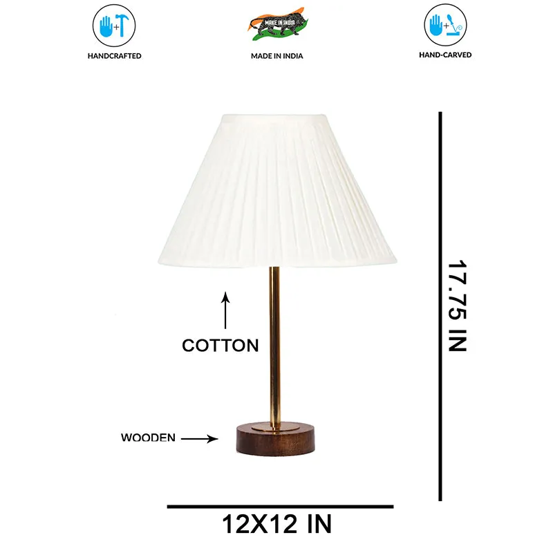 Pleatra Rodin Wooden Table Lamp - White,Gold,Brown media 7