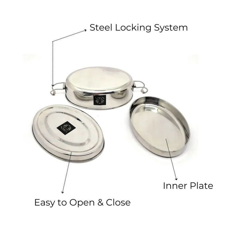 Krish Bliss Round Stainless Steel Tiffin & Lunch Box - 340 ML media 4