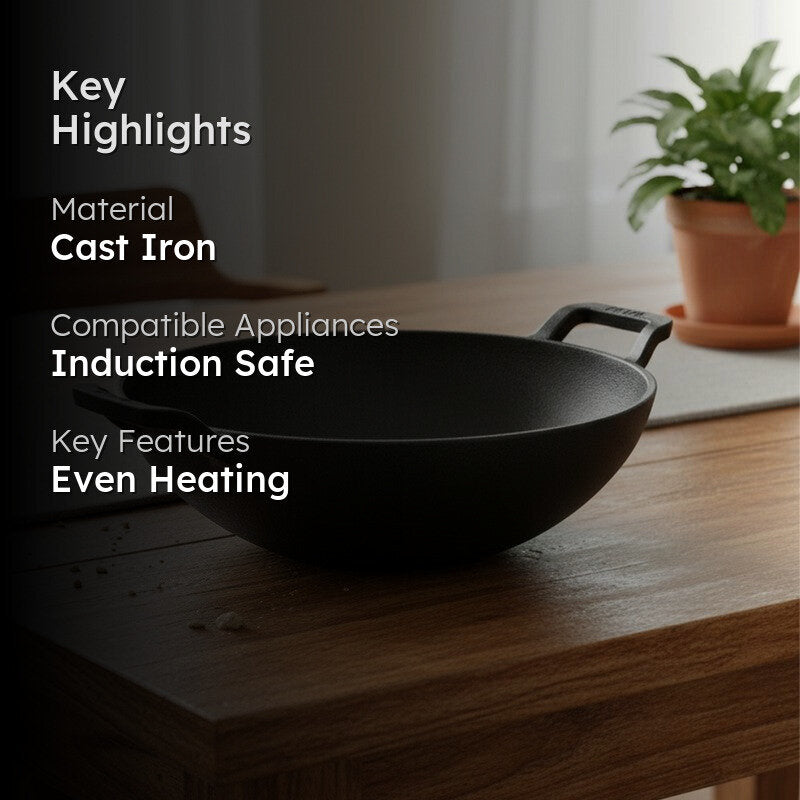 Meyer Cast Iron Kadhai - 1000 mL media 2