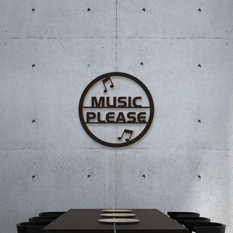 Music Please Black MDF Wall Accent media 4