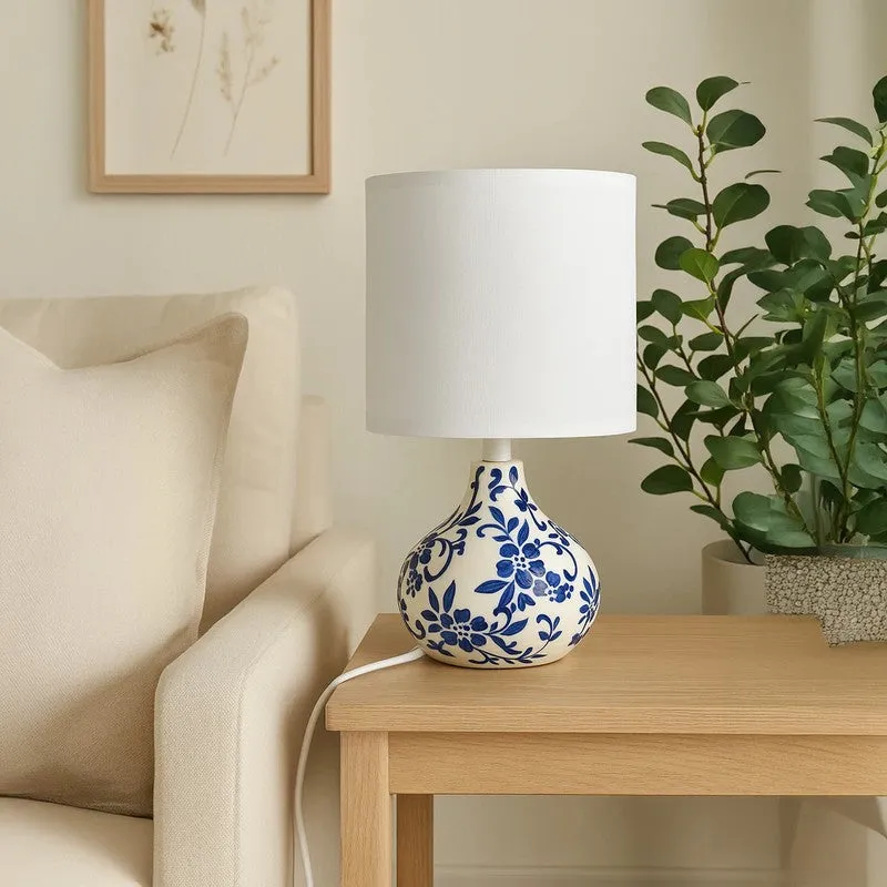 Imperialis Ceramic Table Lamp - White,Blue media 3