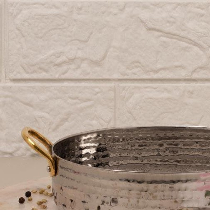 Vintage Allure Hammered Oval Kadhai Serving Pot - 600 ML media 4