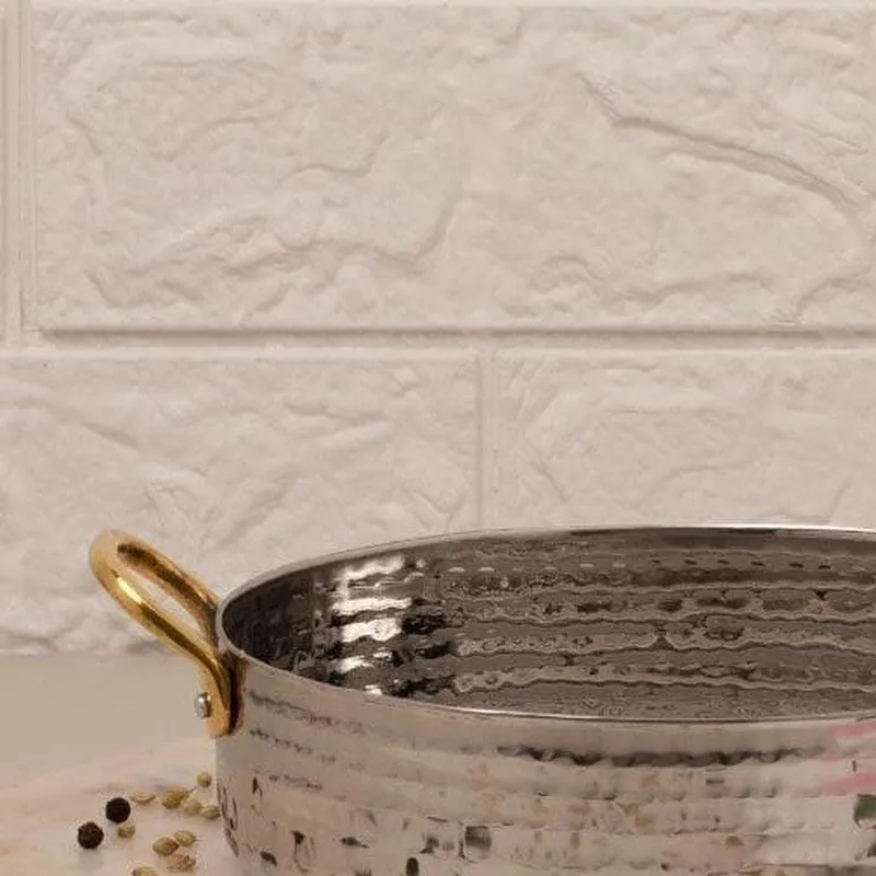 Vintage Allure Hammered Oval Kadhai Serving Pot - 600 ML media 4