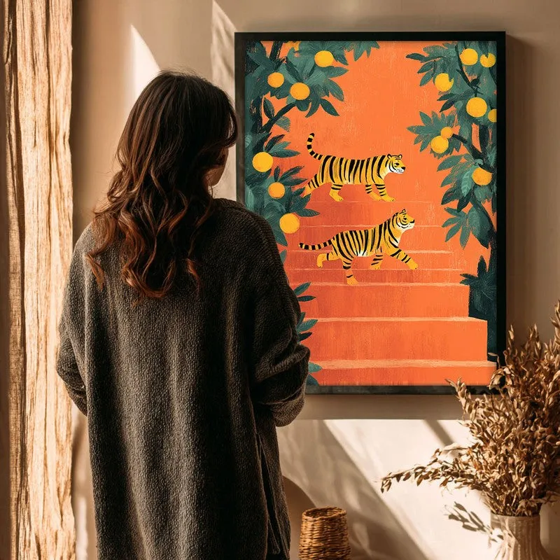 Tigris Canvas Wall Painting With Black Frame media 4