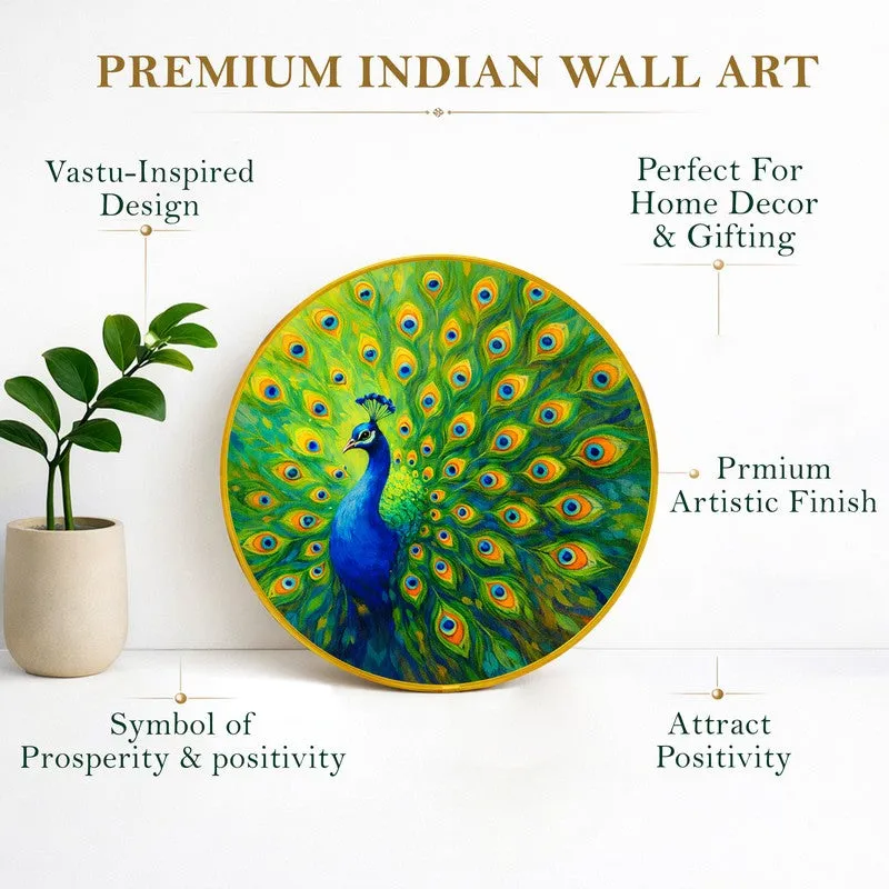 Neelkanth Peacock Paper Wall Painting With PVC Frame media 5