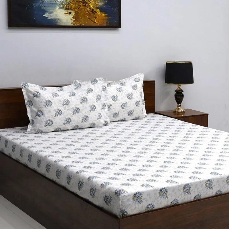 Aachal Ethnic Microfiber Bedsheet (White) - 120 GSM media 3