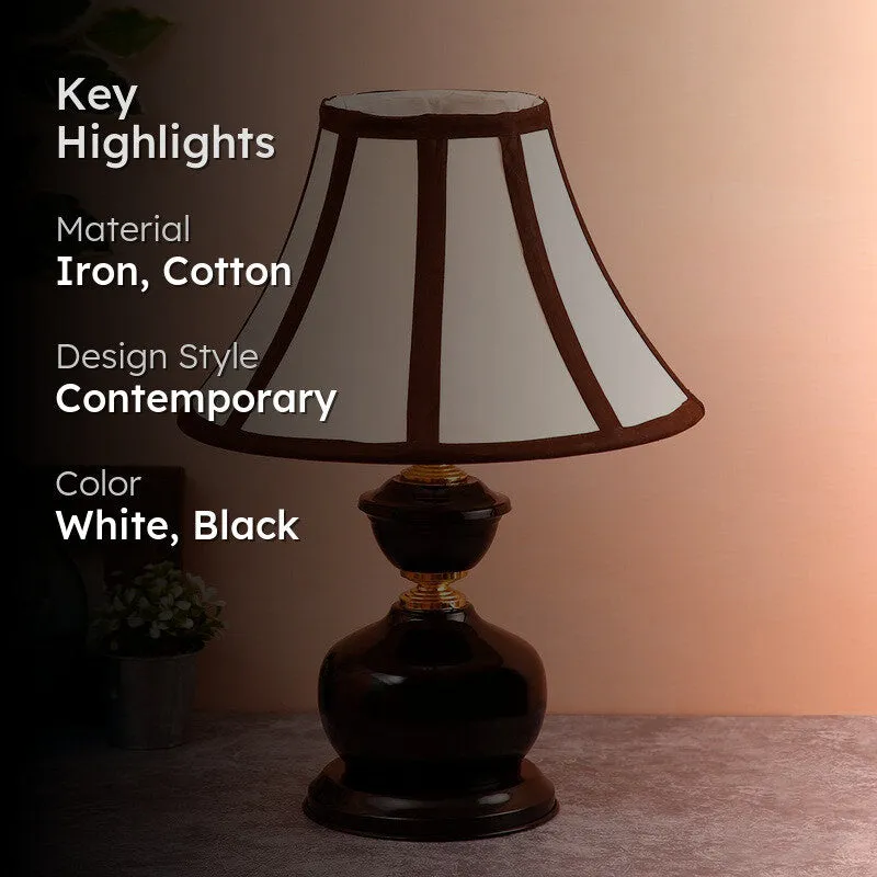 Astravax Cotton Table Lamp With Iron Base - White media 2