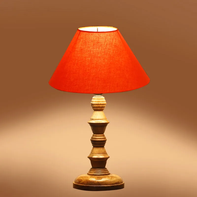 Cotin II Timber Wooden Table Lamp - Orange,Brown media 5