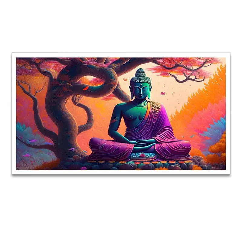 Divine Gautam Buddha Canvas Wall Painting With Frame media 6