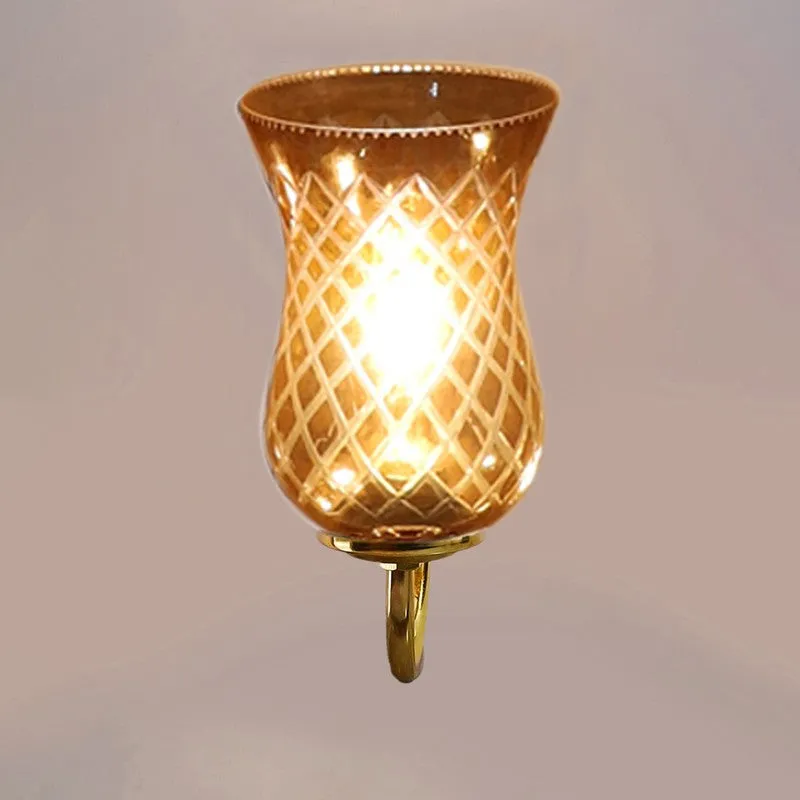 Honey Glow Gold Tulip Glass Wall Lamp media 7