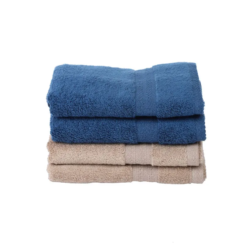 Miorah Hand Towel (Blue & Beige) - Set Of Four media 5