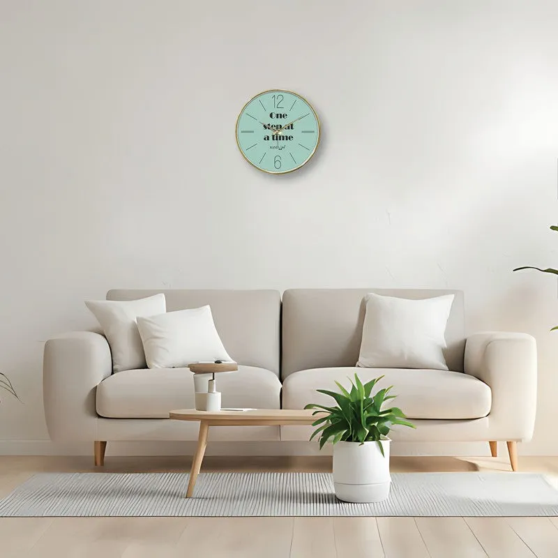 One Step at a Time Round Analog Wall Clock - Green media 4