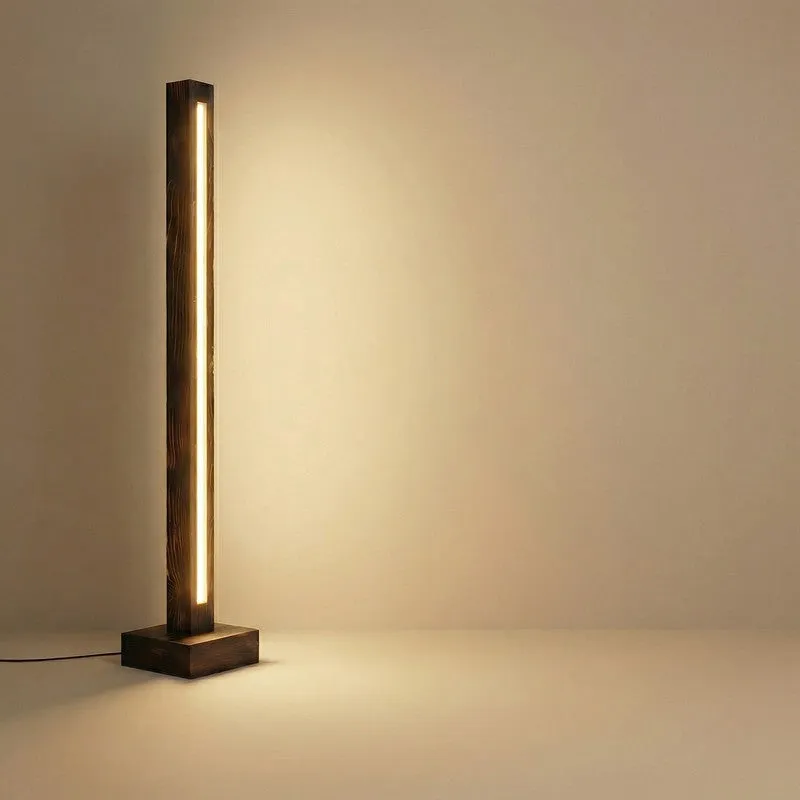 MinimalRay Wooden Floor Lamp - Brown media 6