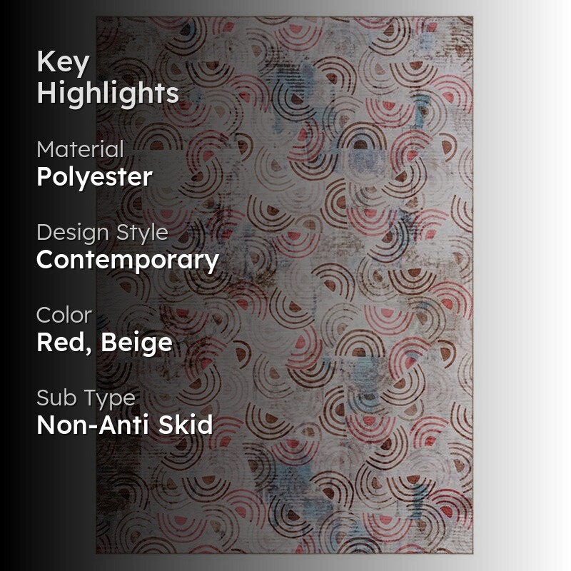 Carter Abstract Polyester Carpet - Red media 2