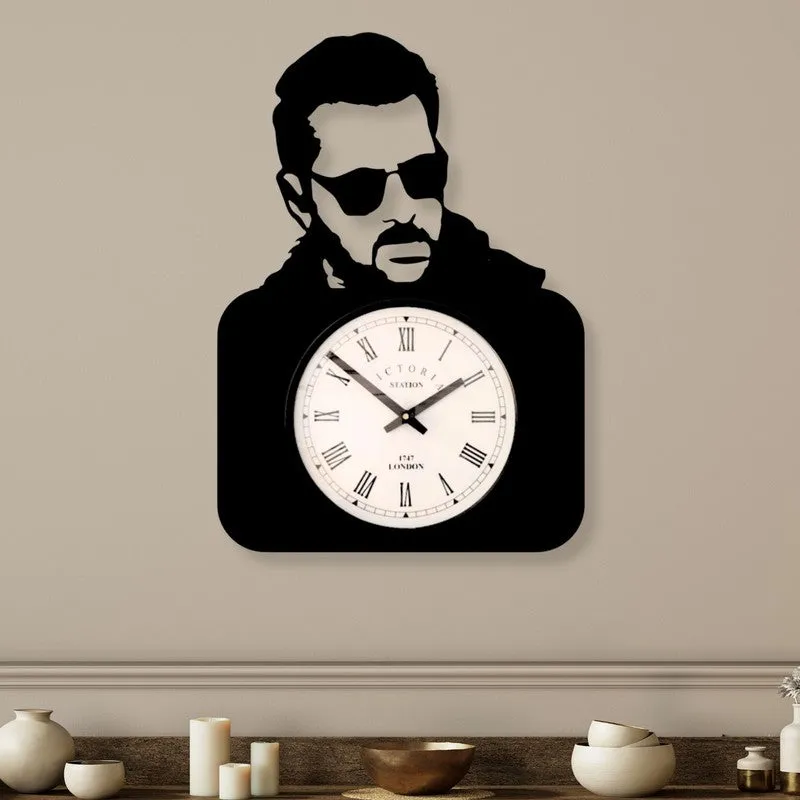 Salman Khan Steel Analog Wall Clock - Black media 1