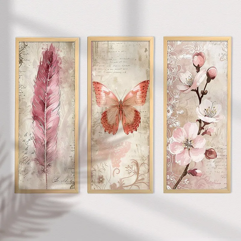 Butterflies Of Avalon Wall Painting With Frame - Set of Three media 5
