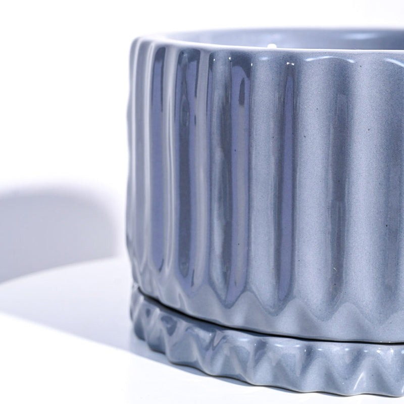 Ugaoo Stria Ceramic Planter - Grey media 4