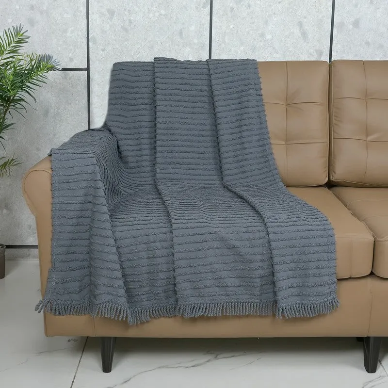 LuxeLayer Cotton Throw (Blue) - Set Of Two media 3