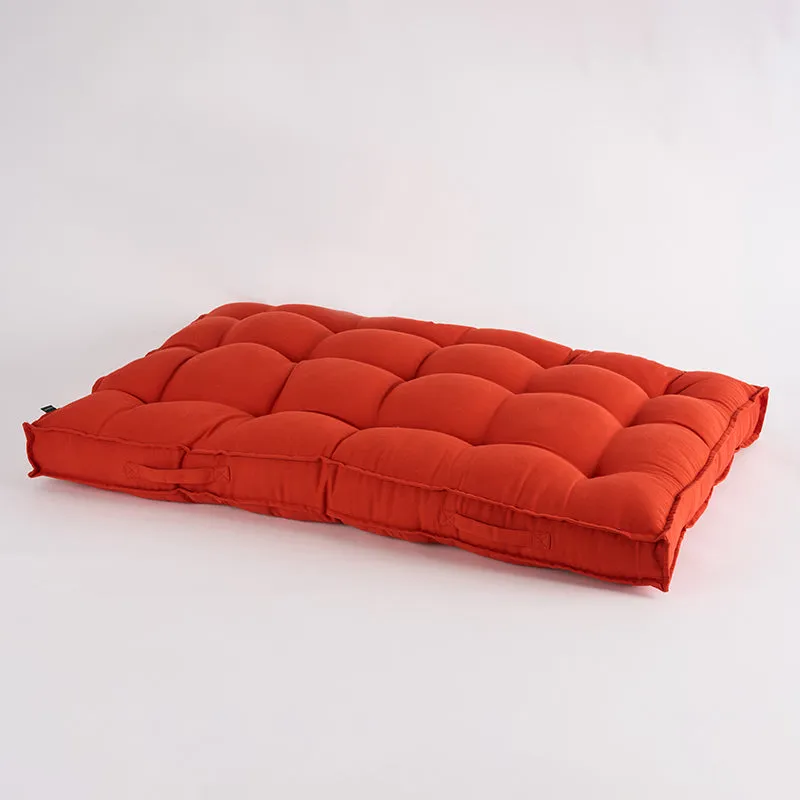 Plushport Solid Cotton Floor Cushion - Orange media 5