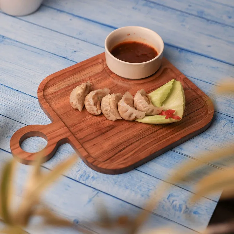 Earth Tone Tasting (Wood,Ceramic) Platter - Two Piece Set media 3