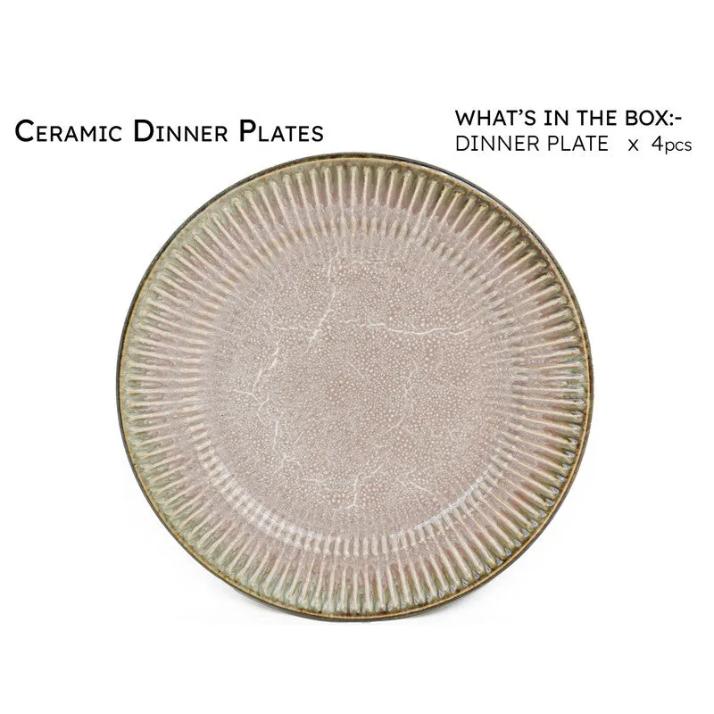 Mintora Pink Ceramic Dinner Plate - Set Of Four media 6