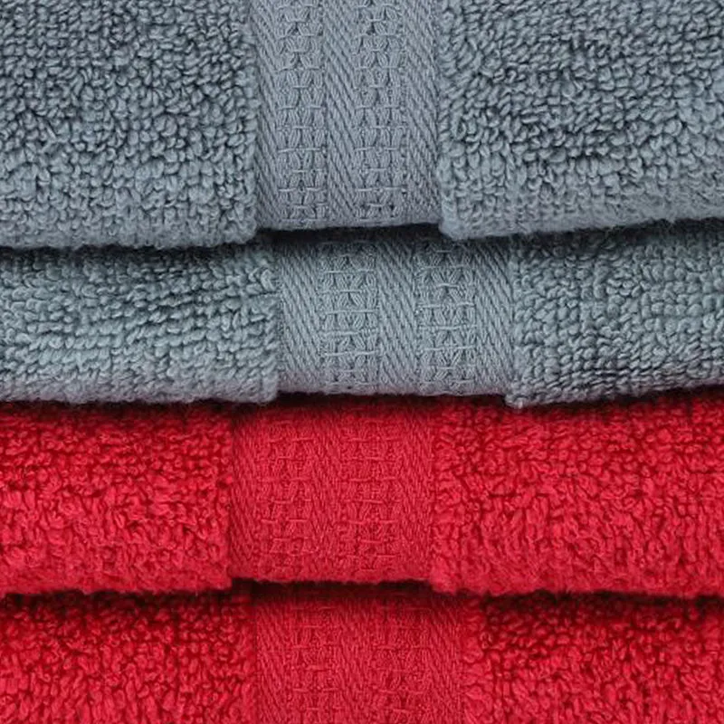 Nuage Cotton Hand & Face Towel (Red & Grey) - Set Of Four media 7